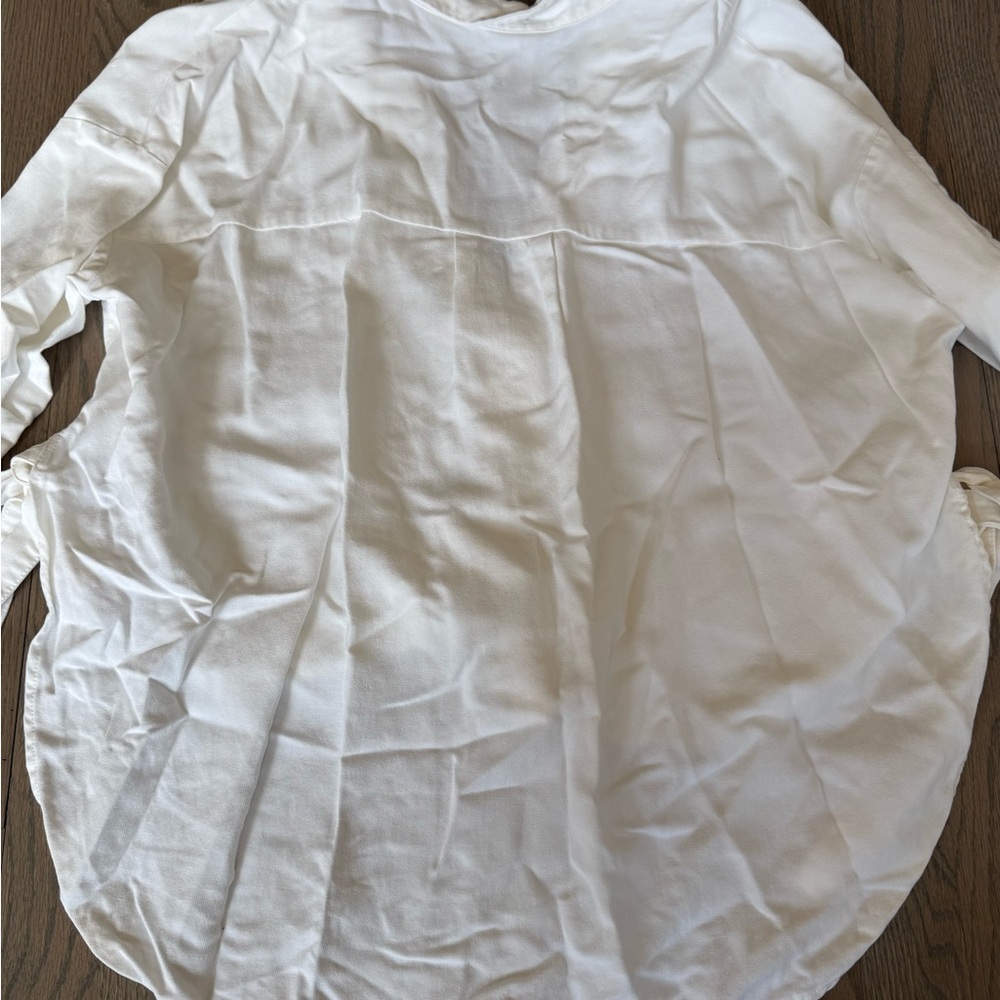 Mango White Button-Up Blouse With Ties XS - Picture 7 of 7